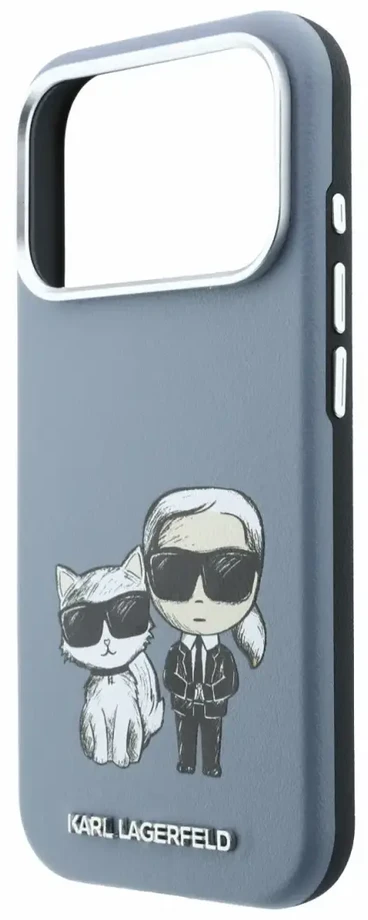 Dėklas Karl Lagerfeld PU Semi Wrap Smooth Sketch Bodies Magsafe Case for iPhone 18 Pro Mėlyna
