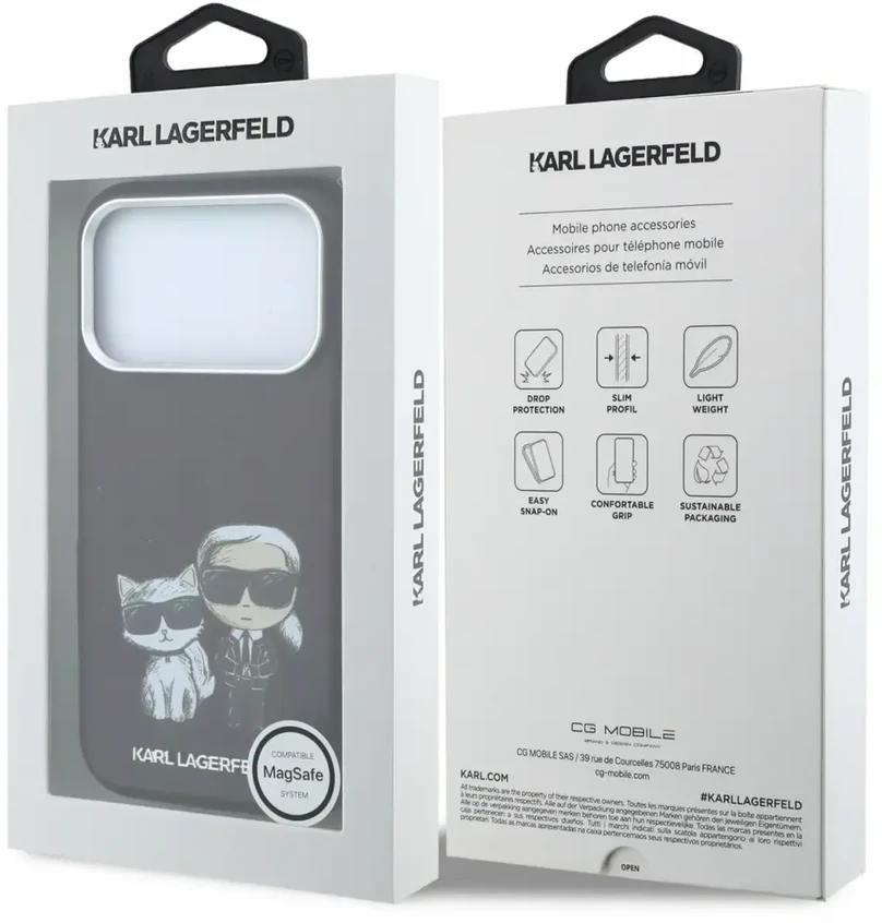 Dėklas Karl Lagerfeld PU Semi Wrap Smooth Sketch Bodies Magsafe Case for iPhone 18 Pro Max Burgundy