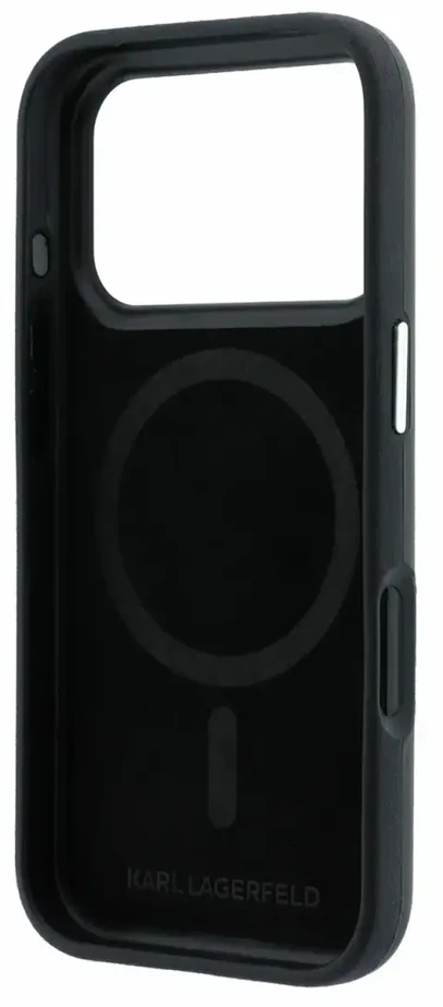 Dėklas Karl Lagerfeld PU Semi Wrap Smooth Sketch Bodies Magsafe Case for iPhone 18 Pro Max Juodas