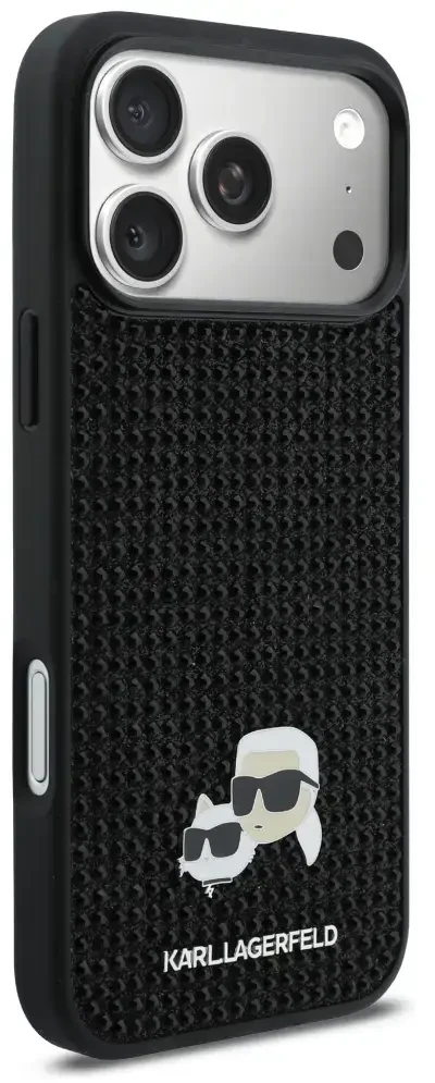 Dėklas Karl Lagerfeld case for IPHONE 17 Pro Max KLHCP17X6PRKCLK (Rhinestone W/ K&C PIN) juodas