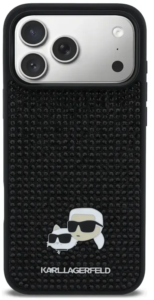 Dėklas Karl Lagerfeld case for IPHONE 17 Pro Max KLHCP17X6PRKCLK (Rhinestone W/ K&C PIN) juodas