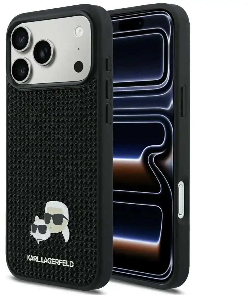 Dėklas Karl Lagerfeld case for IPHONE 17 Pro Max KLHCP17X6PRKCLK (Rhinestone W/ K&C PIN) juodas
