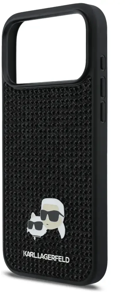 Dėklas Karl Lagerfeld case for IPHONE 17 Pro Max KLHCP17X6PRKCLK (Rhinestone W/ K&C PIN) juodas