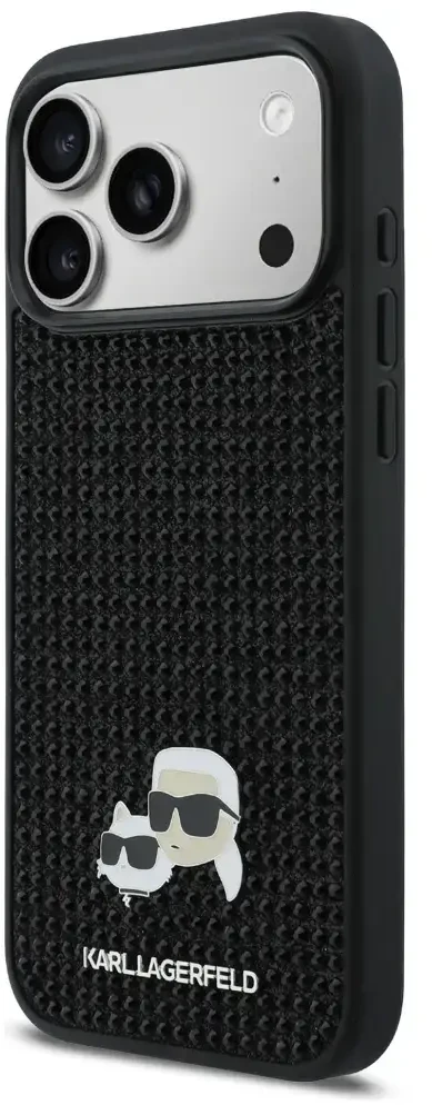 Dėklas Karl Lagerfeld case for IPHONE 17 Pro Max KLHCP17X6PRKCLK (Rhinestone W/ K&C PIN) juodas