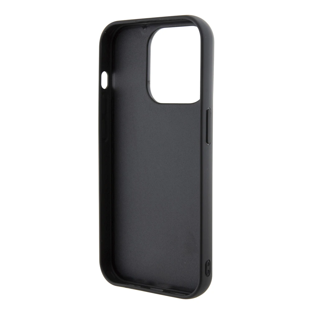 Dėklas Karl Lagerfeld KLHCP15XGSAKCPK IPHONE 15 PRO MAX 6.7 "Juodas/Juodas HARDCASE GRIPSTAND SAFFIANO KARL & CHOUPETTE PINS