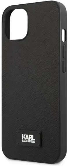 Apple iPhone 13 Karl Lagerfeld dėklas Saffiano Plaque juodos spalvos