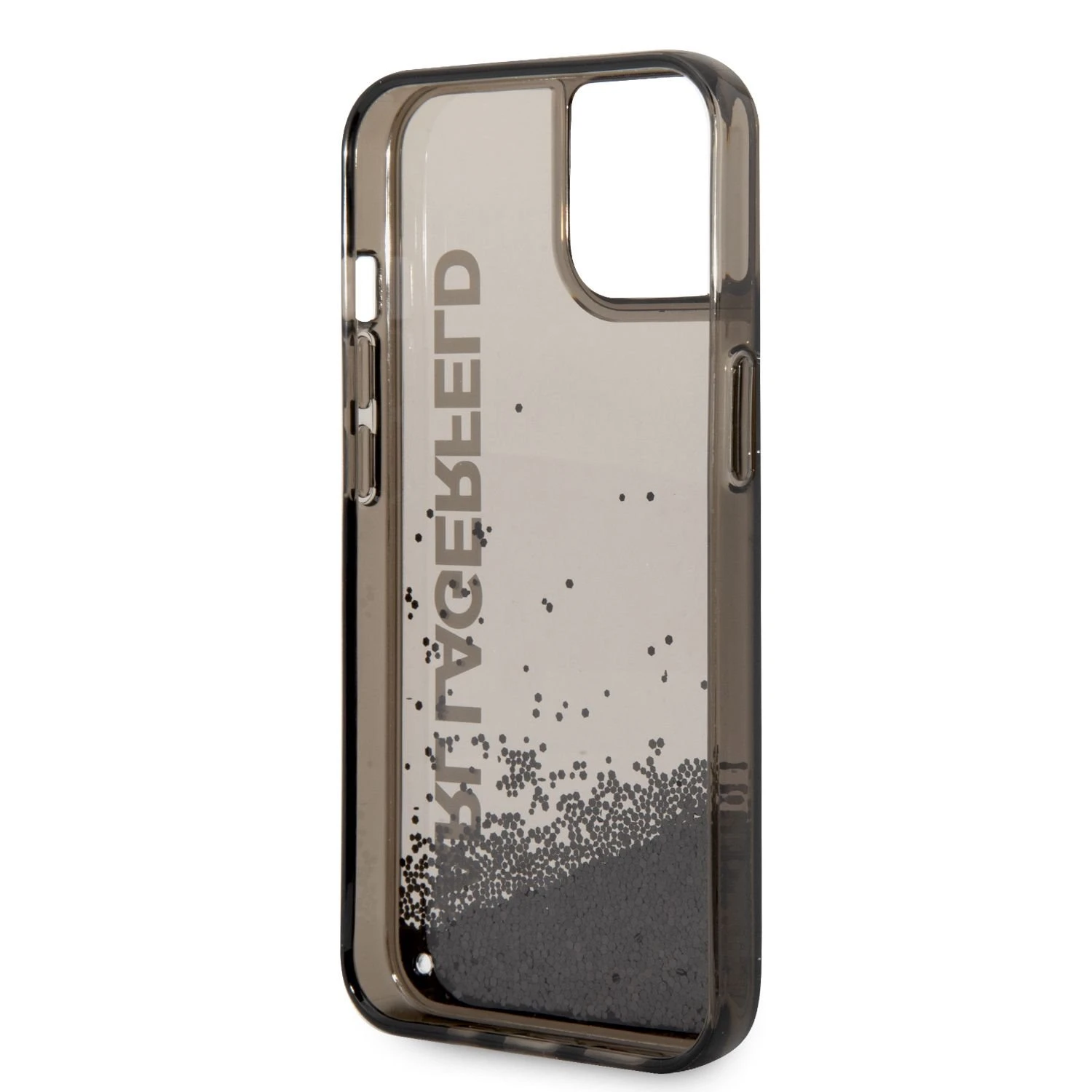 Apple iPhone 14 Karl Lagerfeld dėklas Liquid Glitter Elong juodos spalvos