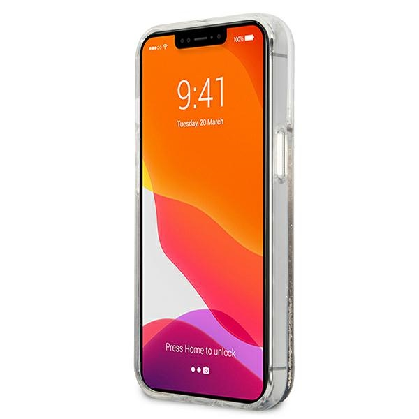 Karl Lagerfeld dėklas, skirtas iPhone 13 Pro Max 6,7 KLHCP13XGCFD auksinis Liquid Glitter Choupette Fun
