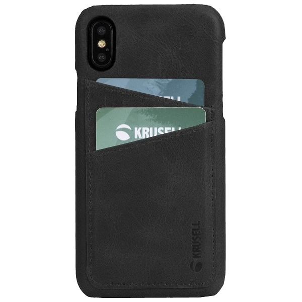 Telefono dėklas Krusell Sunne 2 Card Cover iPhone XS Max, juodas