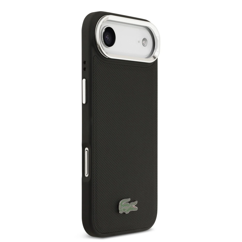 Lacoste Iconic Petit Pique Camera Stand MagSafe dėklas skirtas Apple iPhone Air juodos spalvos
