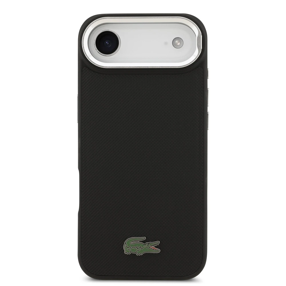 Lacoste Iconic Petit Pique Camera Stand MagSafe dėklas skirtas Apple iPhone Air juodos spalvos