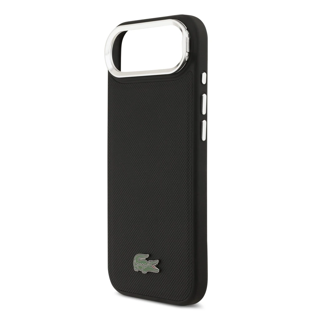 Lacoste Iconic Petit Pique Camera Stand MagSafe dėklas skirtas Apple iPhone Air juodos spalvos