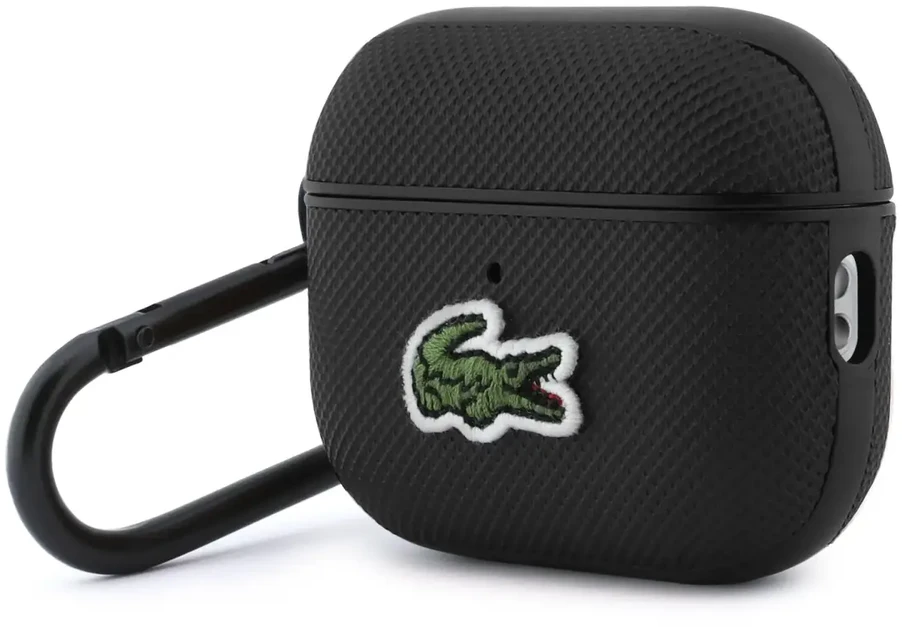 Dėklas Lacoste Petit Pique Croc Logo Patch Case for AirPods Pro 3 Juodas