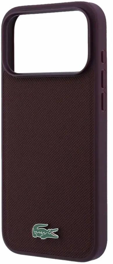 Dėklas Lacoste PVC Iconic Petit Pique Metal Logo MagSafe Case for iPhone 18 Pro Burgundy