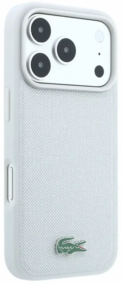 Dėklas Lacoste PVC Iconic Petit Pique Metal Logo MagSafe Case for iPhone 18 Pro Light Pilkas