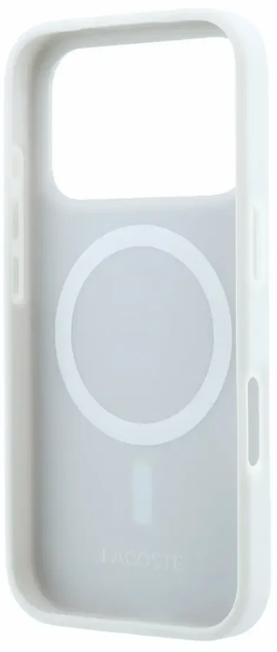 Dėklas Lacoste PVC Iconic Petit Pique Metal Logo MagSafe Case for iPhone 18 Pro Light Pilkas