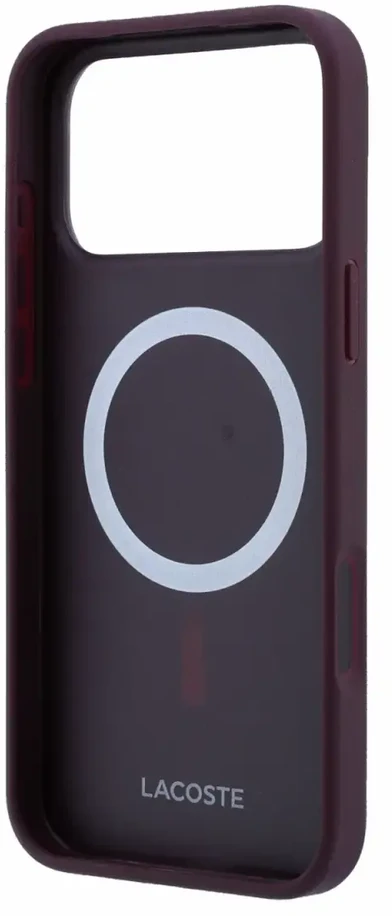 Dėklas Lacoste PVC Iconic Petit Pique Metal Logo MagSafe Case for iPhone 18 Pro Max Burgundy