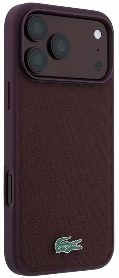 Dėklas Lacoste PVC Iconic Petit Pique Metal Logo MagSafe Case for iPhone 18 Pro Max Burgundy