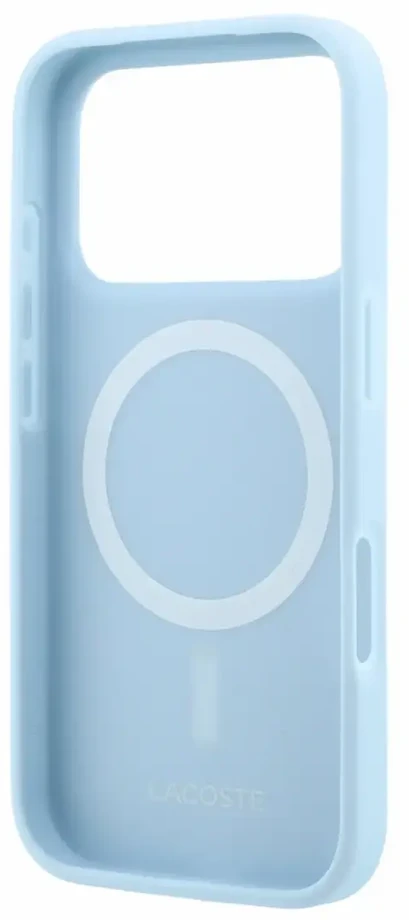 Dėklas Lacoste PVC Iconic Petit Pique Metal Logo MagSafe Case for iPhone 18 Pro Mėlyna