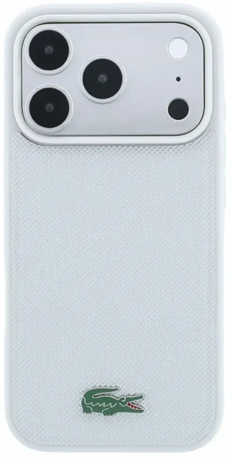 Dėklas Lacoste PVC Iconic Petit Pique Metal Logo MagSafe Case for iPhone 18 Pro Light Pilkas