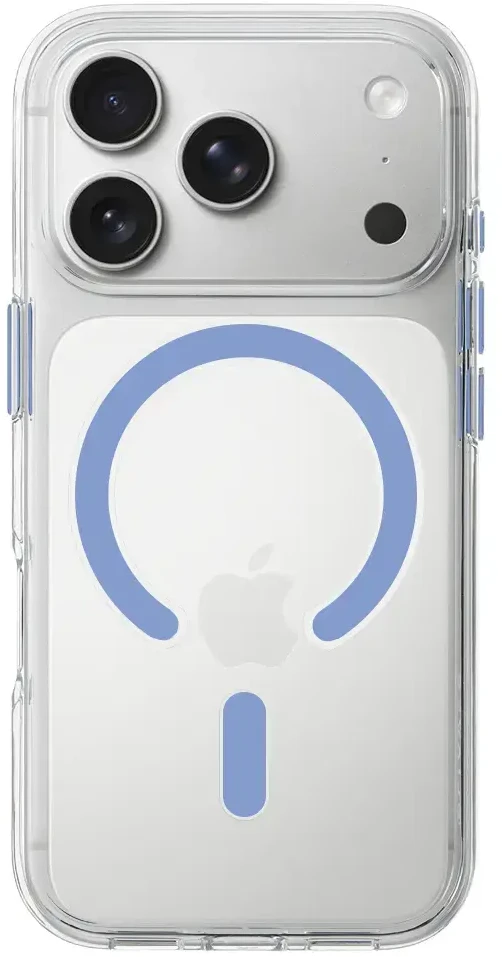 Dėklas Liavec Pure Case with camera control button do Iphone 18 Pro/17 Pro Šviesiai mėlynas