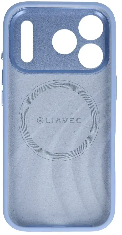 Dėklas Liavec Silk Shield Case with Metal Camera Frame do Iphone 18 Pro Max/17 Pro Max Šviesiai mėlynas