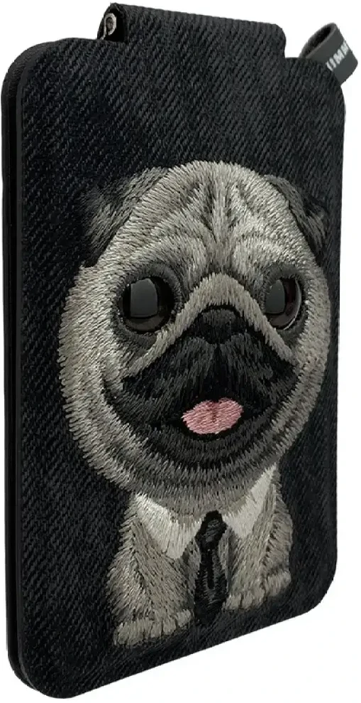 Magnetinis telefono laikiklis-piniginė Nimmy New Big-Eye Cute Pets 2.0 Dog juodos spalvos