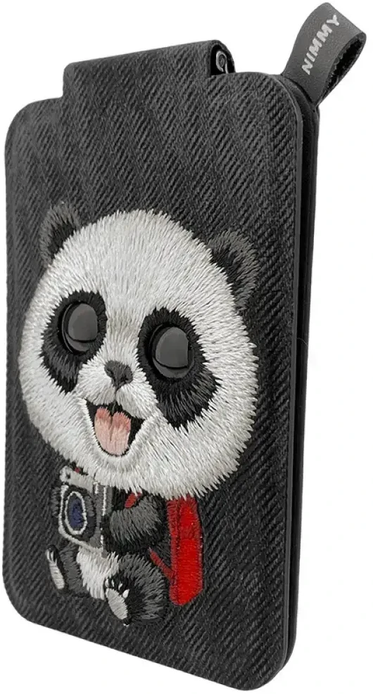 Magnetinis telefono laikiklis „Nimmy New Big-Eye Cute Pets 2.0 Panda“ juodos spalvos