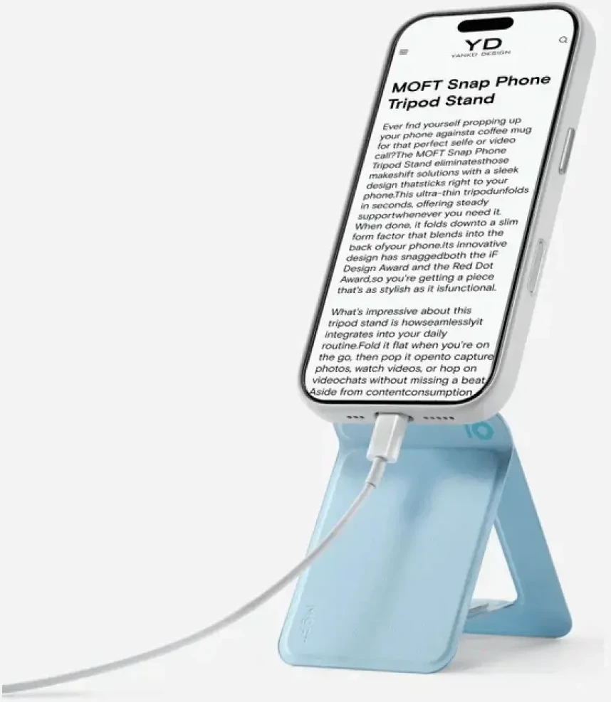 Dėklas Magnetinė piniginė ir telefono stovas Moft Movas Tripod MagSafe mėlyna