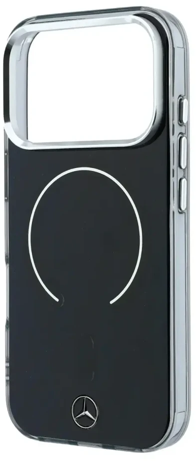Mercedes PC/TPU dvigubo sluoksnio MagSafe dėklas, skirtas iPhone 18 Pro, juodas/antracito spalvos