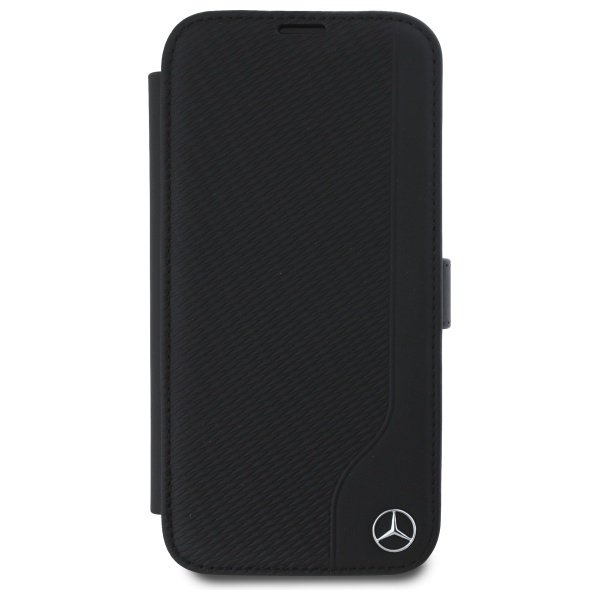 Mercedes MEBKP16L23RBGVK Apple iPhone 16 Pro 6.3" dėklas telefonui juodos spalvos Leather Wood Imitation