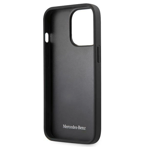 Mercedes MEHCP13LPSQRE iPhone 13 Pro / 13 6,1" raudona/raudona kietas dėklas, odos žvaigždžių raštas