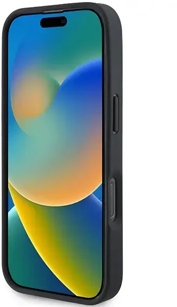 Mercedes MB Waves Leather Apple iPhone 16 Pro Case - dėklas telefonui juodos spalvos