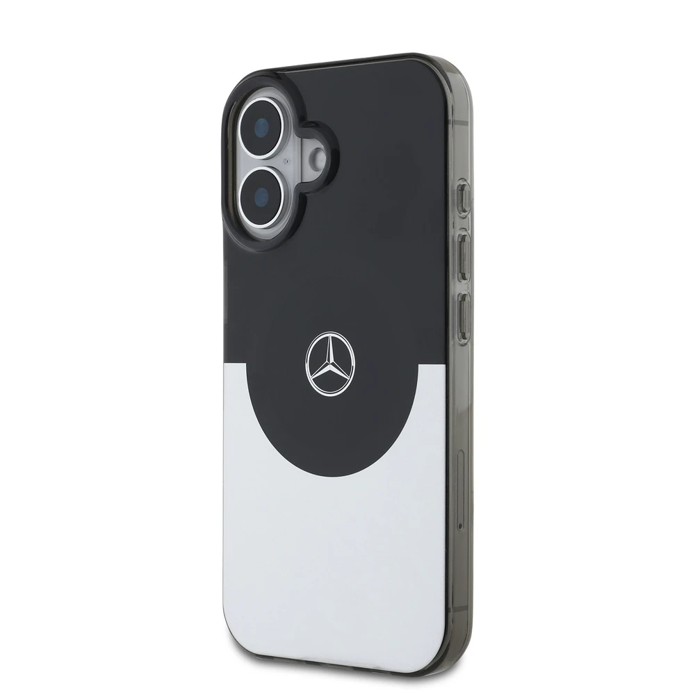 Mercedes PC/TPU Double Layer MagSafe Apple iPhone 16 dėklas telefonui juodos ir sidabrinės spalvos