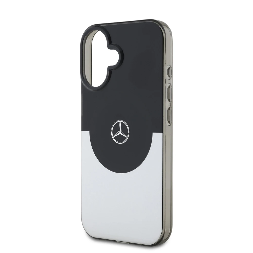 Mercedes PC/TPU Double Layer MagSafe Apple iPhone 16 dėklas telefonui juodos ir sidabrinės spalvos