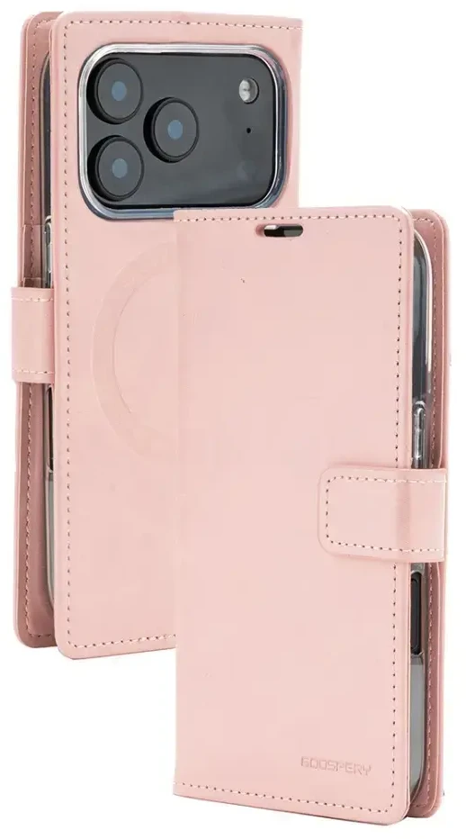 Mercury BlueMoon Diary MagSafe Dėklas skirtas iPhone 17 Pro / 18 Pro Rose Gold