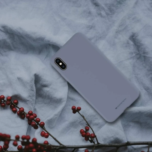 Dėklas Mercury Silicone Apple iPhone X/Xs levandų pilkos spalvos