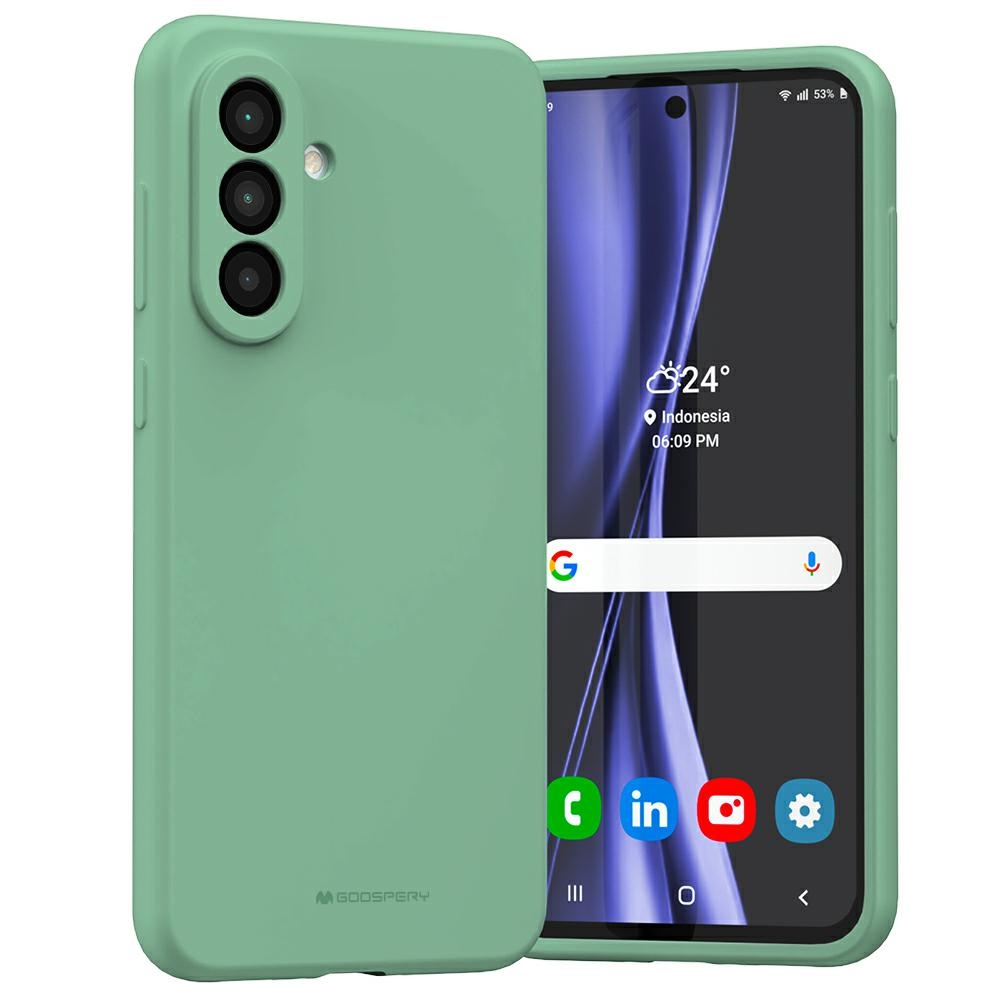 Dėklas Mercury Silicone Samsung A56 žalios spalvos/žalias