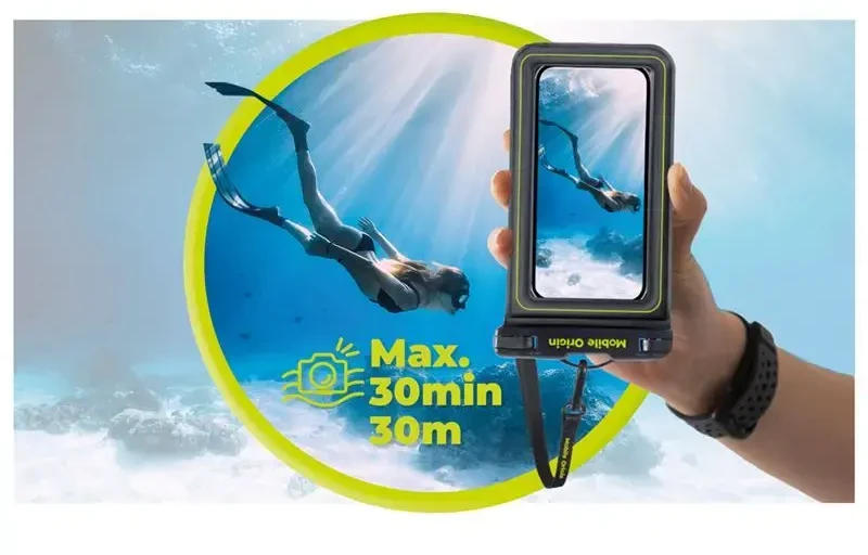Mobile Origin Mobilus Origin Neperšlampamas plaukiojantis dėklas 6,8", balta/oranžinė