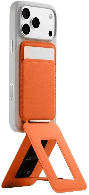 Dėklas „Moft Movas Snap Tripod MagSafe“ magnetinė piniginė ir telefono stovas saulėtekio spalva