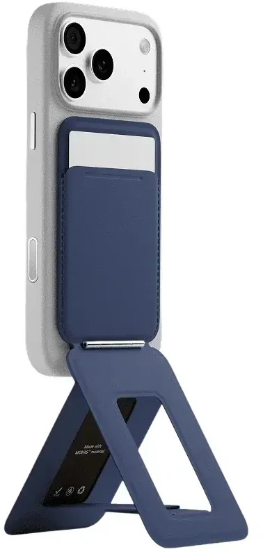 Dėklas „Moft Movas Snap Tripod MagSafe“ magnetinis piniginės ir telefono stovas, tamsiai mėlynas