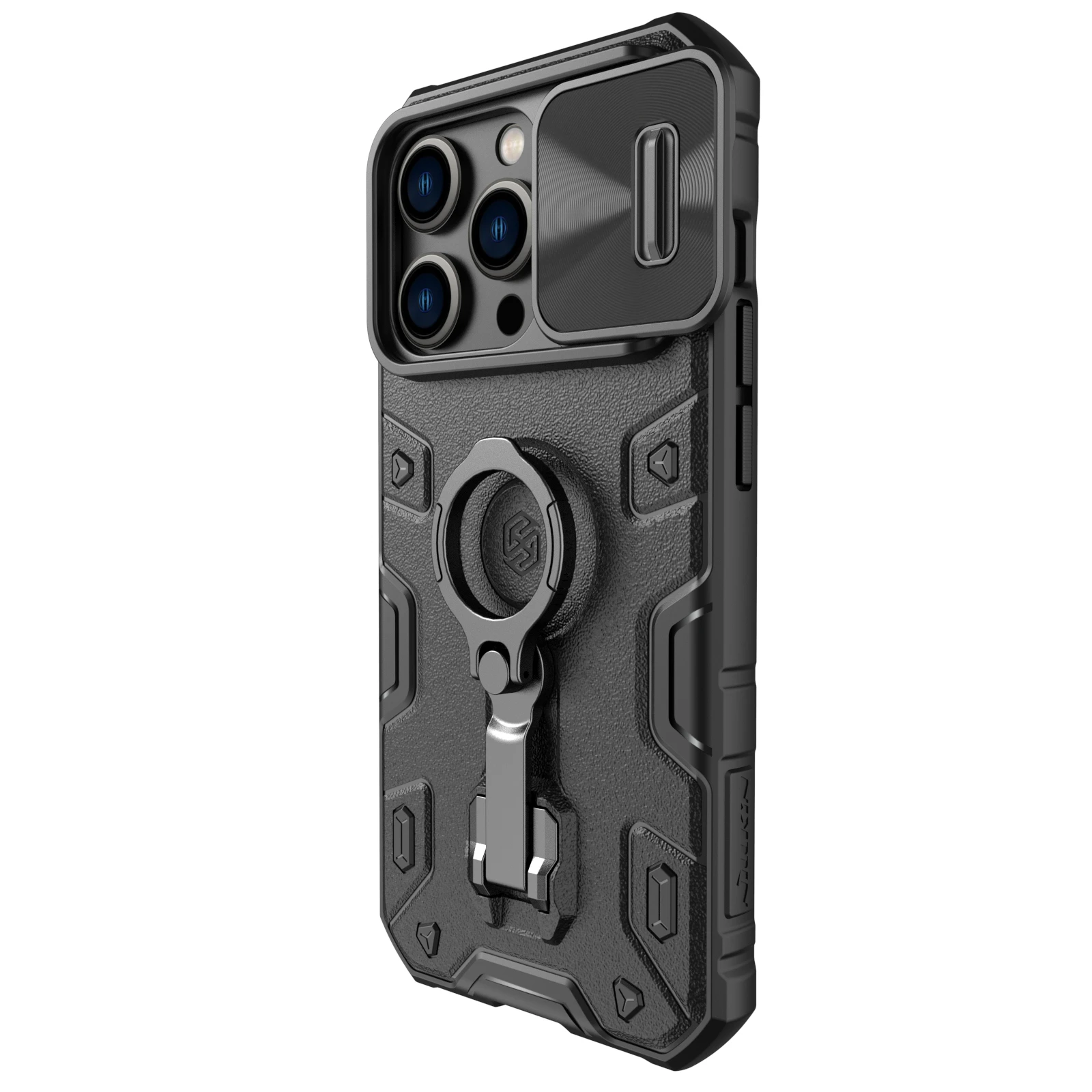 Nillkin CamShield Armor Pro dėklas, skirtas iPhone 14 Pro (juodas)