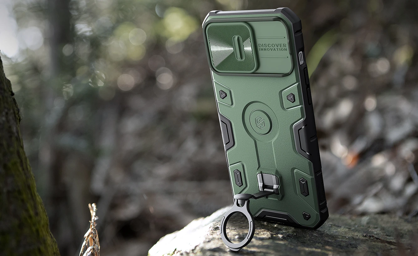 Dėklas Nillkin CamShield Armor Pro Apple iPhone 14 Pro Max žalias