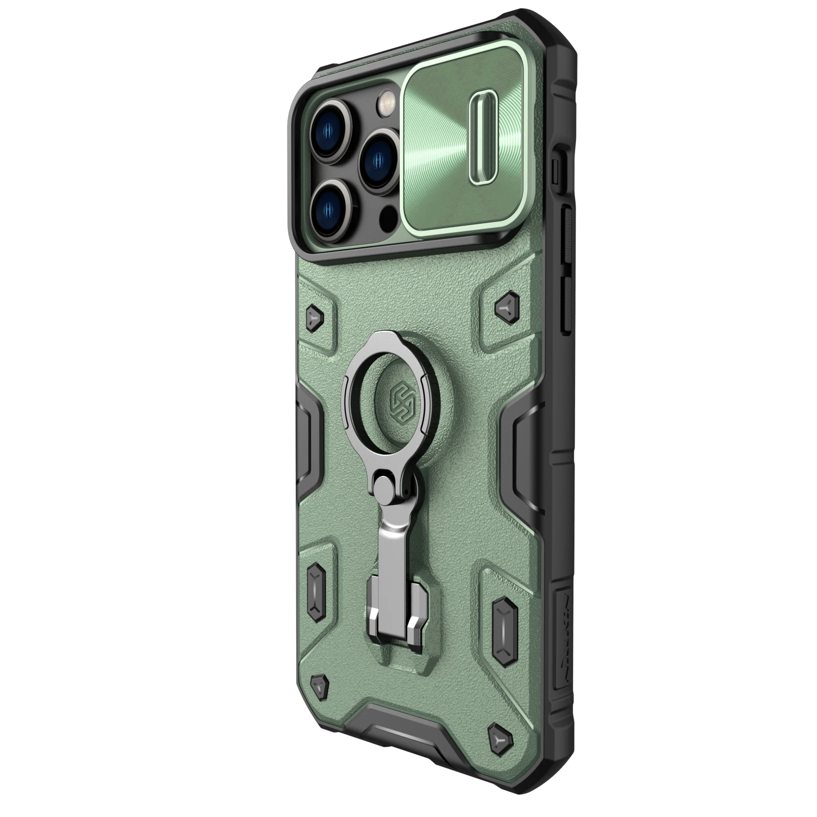 Dėklas Nillkin CamShield Armor Pro Apple iPhone 14 Pro Max žalias