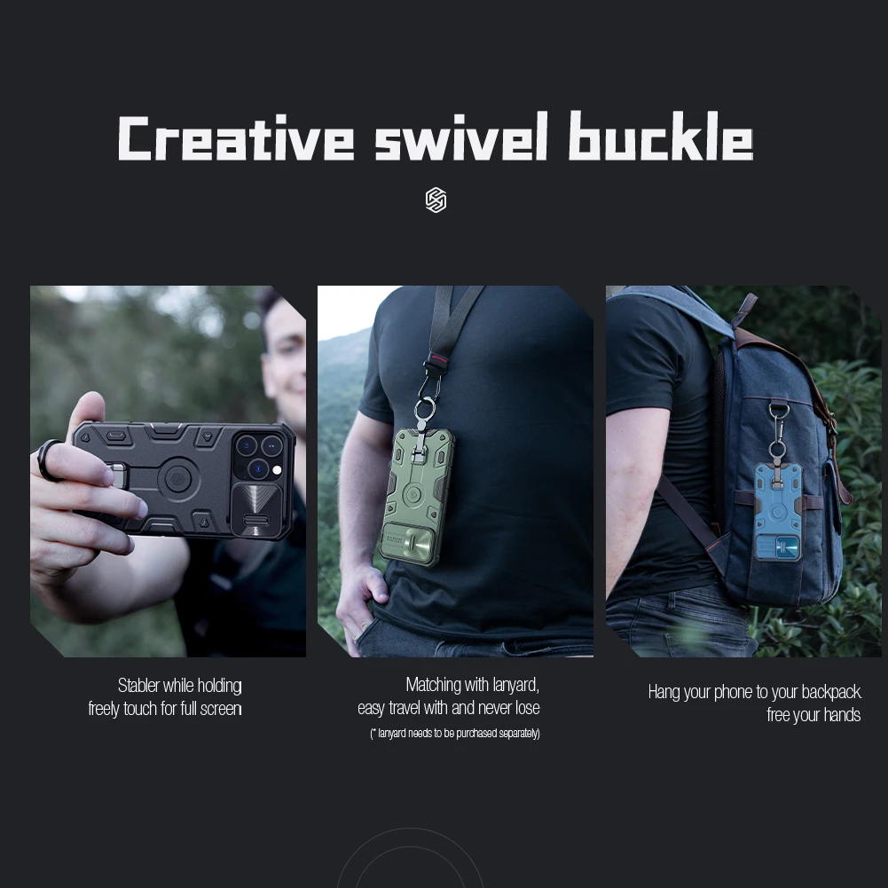 Nillkin CamShield Armor Pro dėklas, skirtas iPhone 14 Pro Max (juodas)