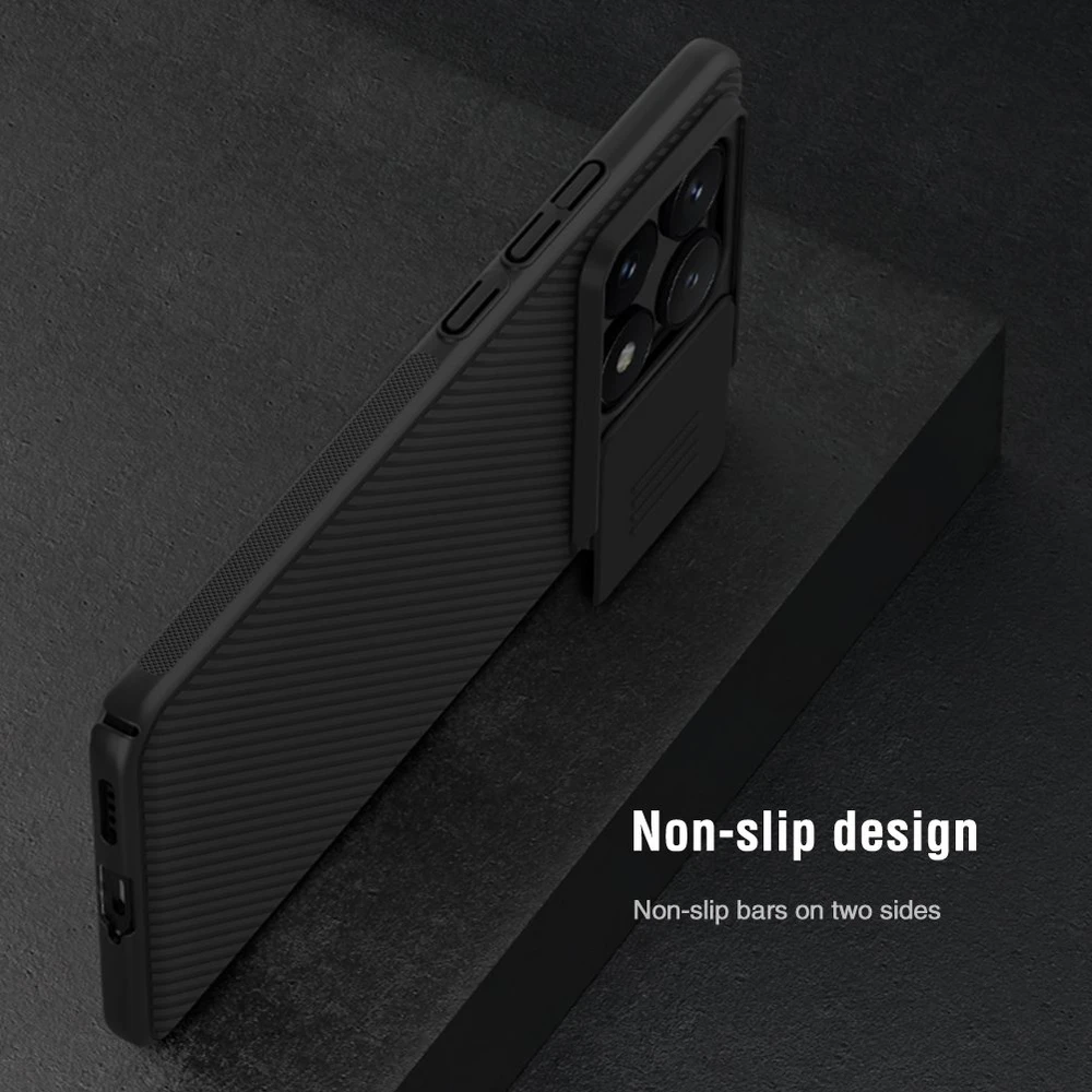Nillkin CamShield Hard dėklas skirtas Poco X6 Pro 5G juodos spalvos