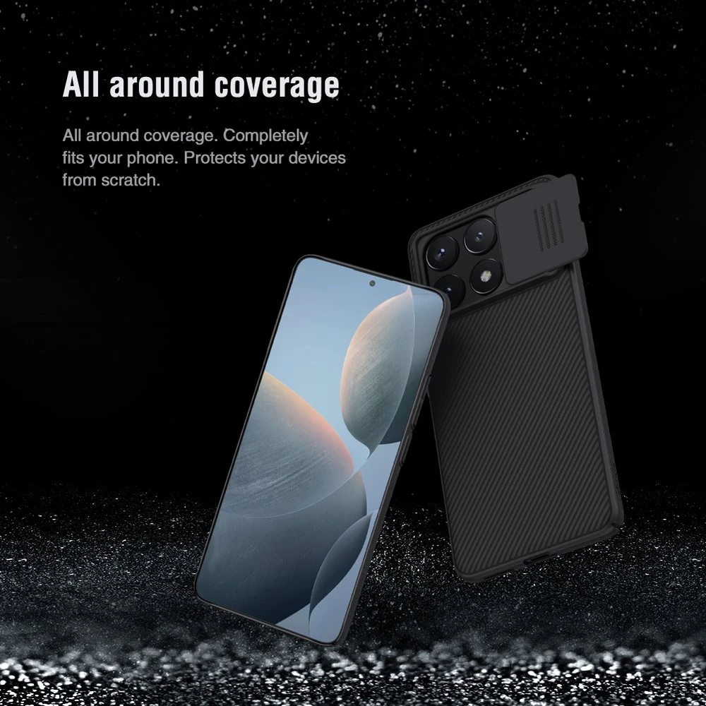 Nillkin CamShield Hard dėklas skirtas Poco X6 Pro 5G juodos spalvos