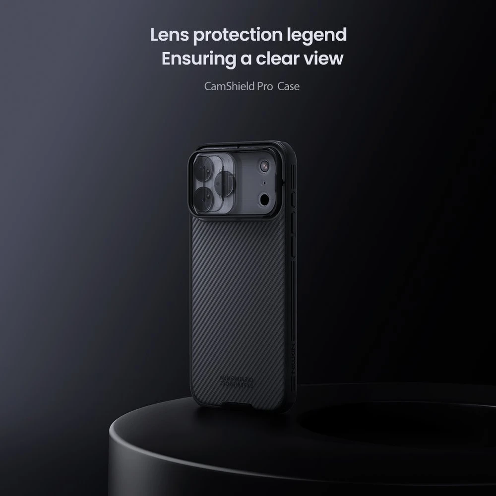 Nillkin CamShield PRO dėklas skirtas Apple iPhone 17 Pro Max skaidrus juodos spalvos