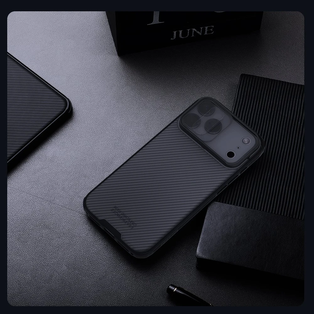 Nillkin CamShield PRO dėklas skirtas Apple iPhone 17 Pro Max skaidrus juodos spalvos