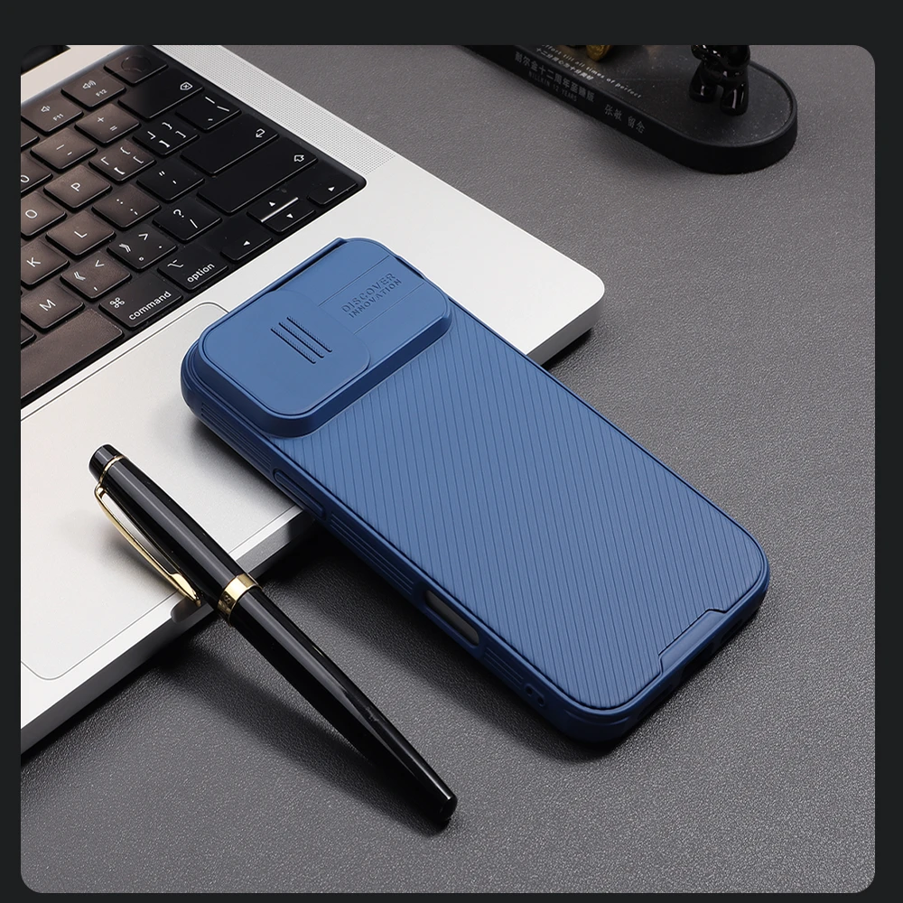 Nillkin CamShield PRO Hard Apple iPhone 16 Pro Max dėklas telefonui mėlynos spalvos